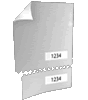 Eintrittskarte DIN A7 perforiert & 2 x nummeriert 4/4 farbig mit beidseitig partieller Glitzer-Lackierung